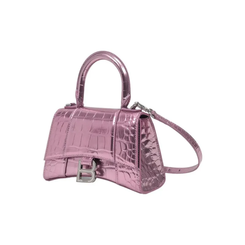 Balenciaga Hourglass Calfskin Hourglass Bag, Shoulder Bag, Crossbody Bag, Handbag Extra Small Women's Pink-2