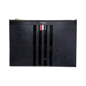 THOM BROWNE· Cow Leather Coin Purse Clutch Regular Men's Black