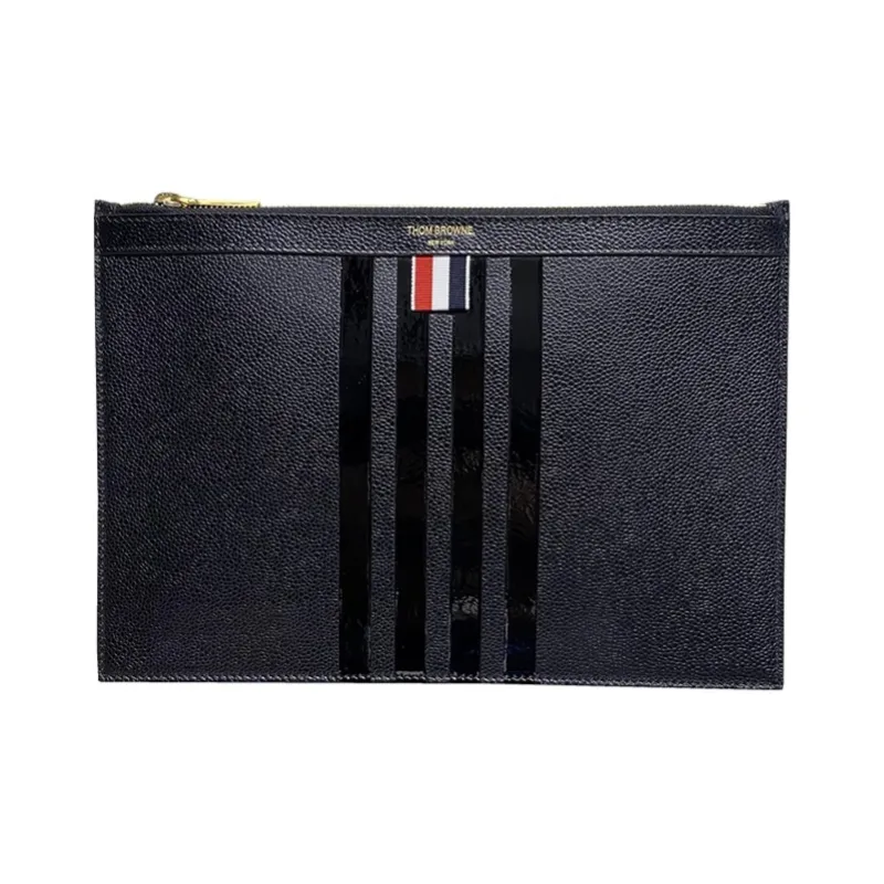 THOM BROWNE· Cow Leather Coin Purse Clutch Regular Men's Black-0