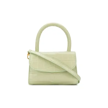 By Far Croco Leather Handbag Mini Women's Green