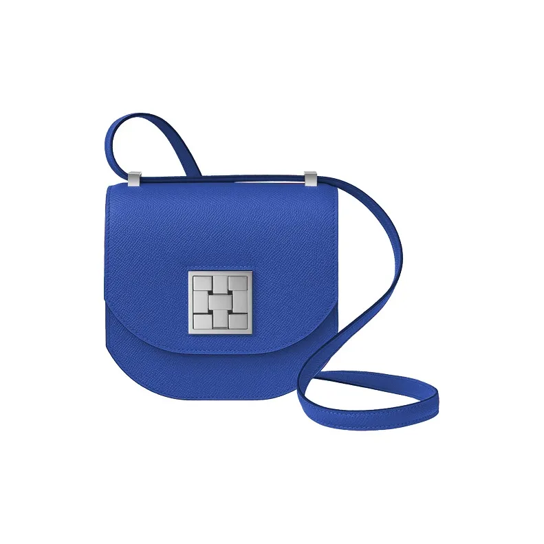 HERMES Mosaique Epsom Leather Shoulder Bag, Crossbody Bag Women's Dark Blue-0