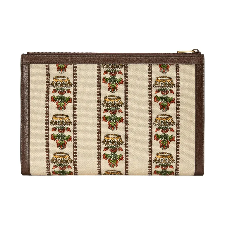GUCCI Artificial Leather Clutch Unisex Ivory White/Brown-2