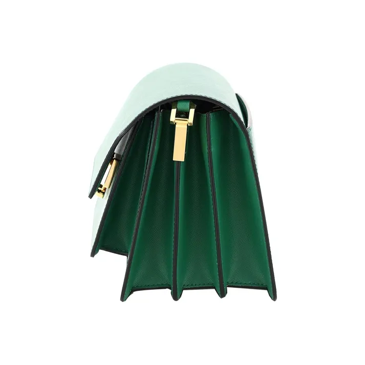MARNI Trunk Leather Handbag, Shoulder Bag Medium Size Women's Green-1