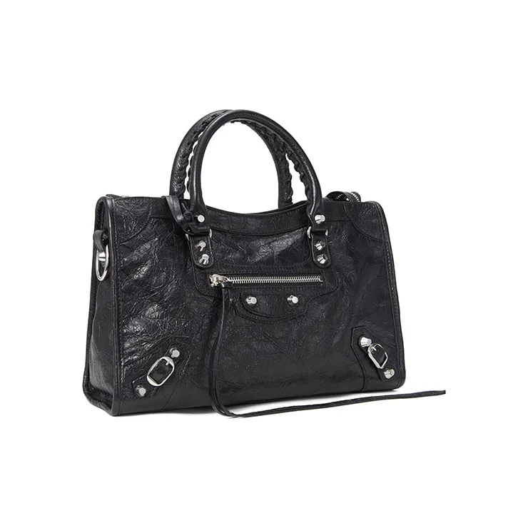 Balenciaga Sheepskin Biker Bag One Shoulder Handbag Regular Women's Black-3