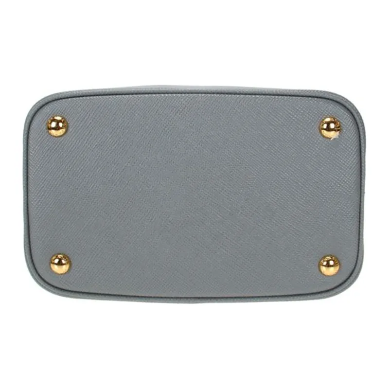 PRADA Panier Saffiano Leather One Shoulder Handbag Medium Size Women's Slate Gray/Black-2