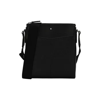 MONTBLANC Leather Envelope Bag, Shoulder Bag, Crossbody Bag Men's Black