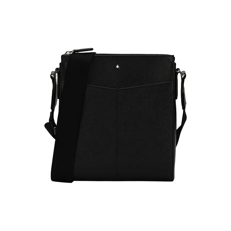 MONTBLANC Leather Envelope Bag, Shoulder Bag, Crossbody Bag Men's Black-0