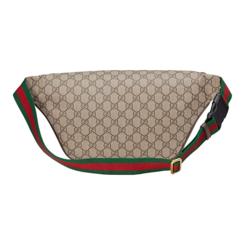 GUCCI Canvas With Leather One Shoulder Crossbody Bag Sling Bag Fanny Pack Men's Ebony/Multicolor-3