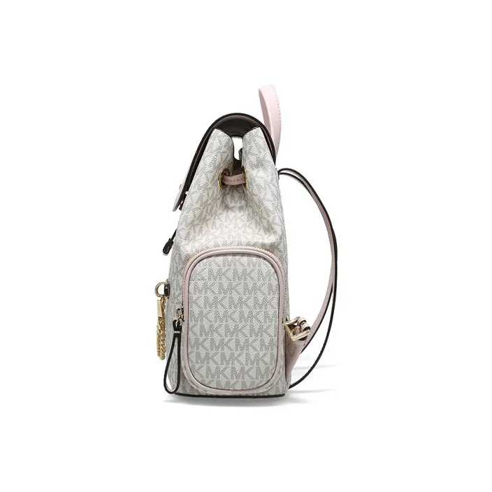 MICHAEL KORS Jet Set Artificial Leather Backpack Medium Size Women's Vanilla Patch Pink-3