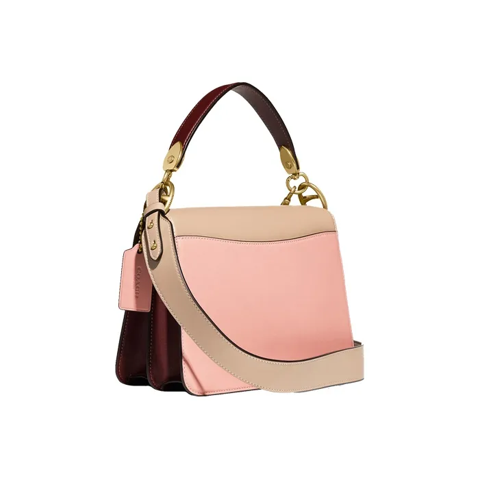 COACH Beat Leather Crossbody Bag Medium Size Women's Milk Tea & Pink-2