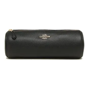 COACH Leather Makeup Bags Clutches Small Size Women's Black