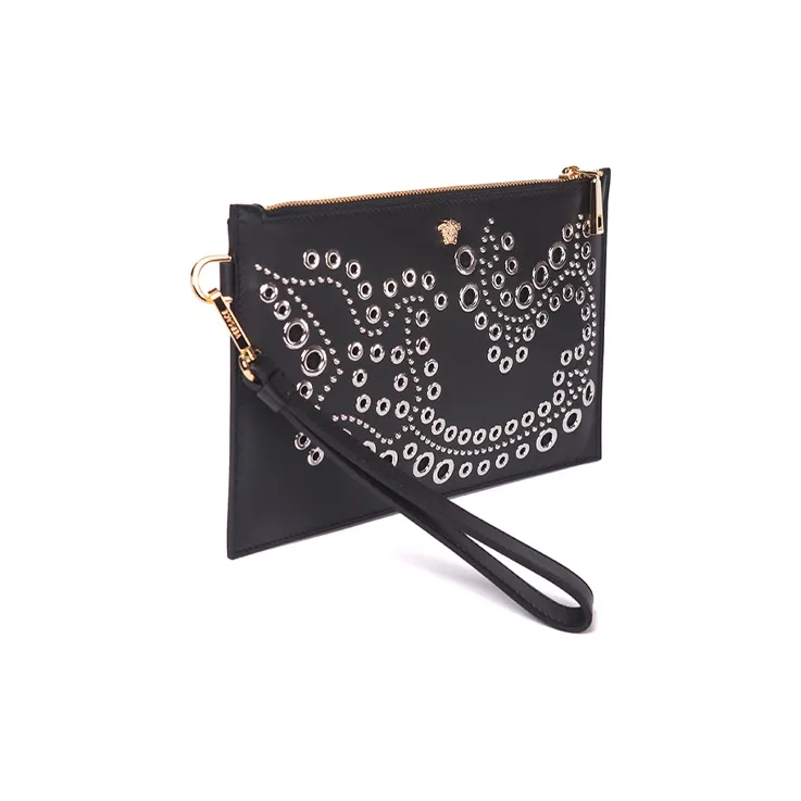 FANSIZHE VERSACE Leather Clutch Unisex Black-1