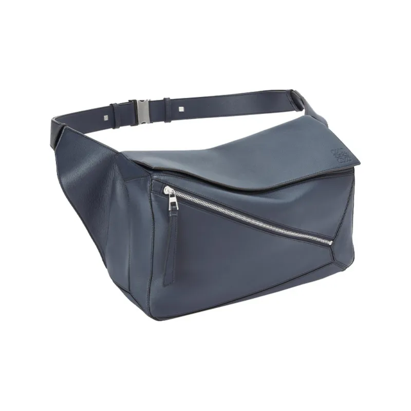 LOEWE Puzzle Cow Leather Fanny Pack Men's Ocean-2