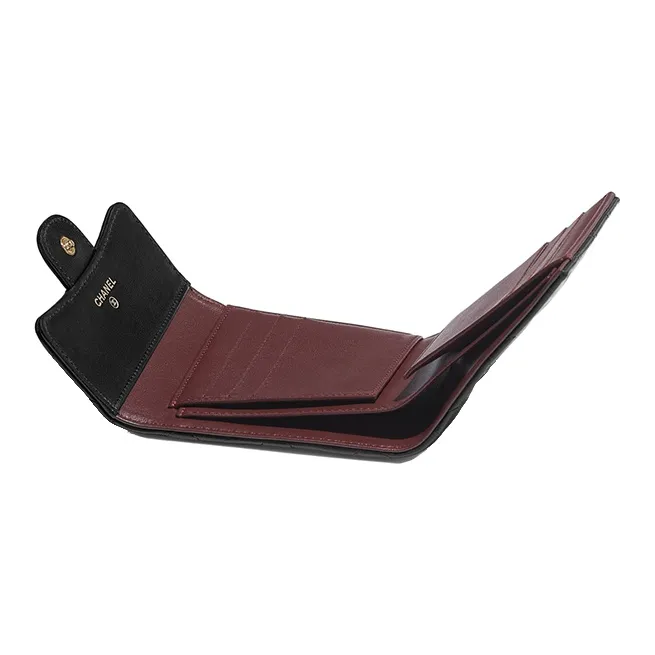 CHANEL Classic Flap CF Sheepskin Wallet Women's Black-3