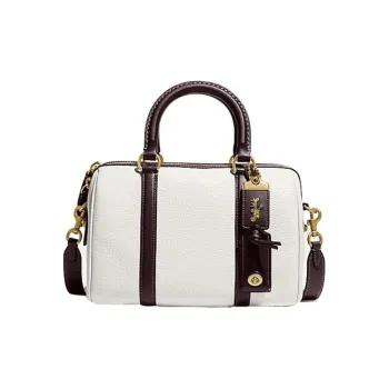 COACH Ruby Leather Crossbody Bag, Handbag Medium Size Women's White & Dark Brown