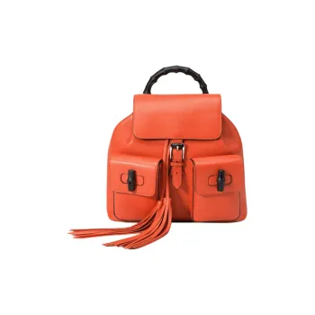 GUCCI Leather Backpack Women's Orange