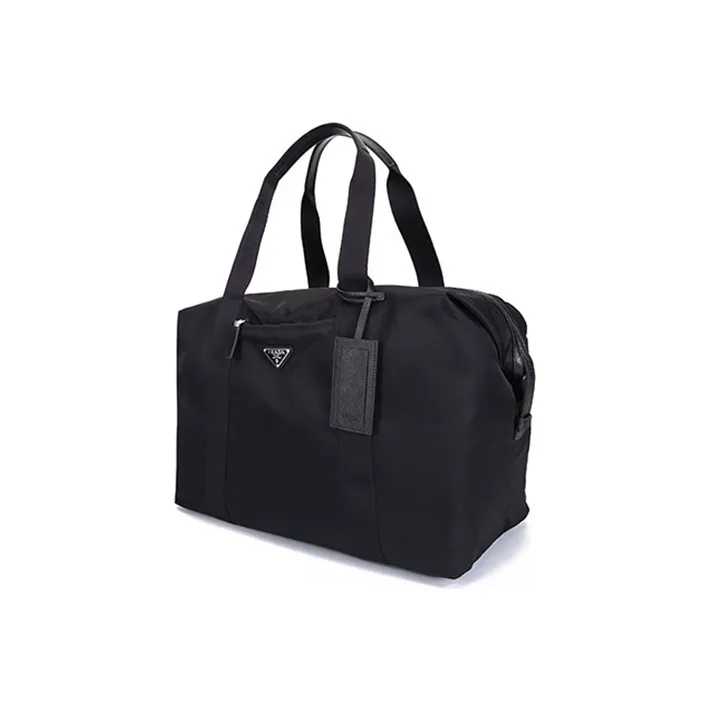 PRADA Re Nylon Fabric Luggage Bag Handbag Tubas Men's Black-1
