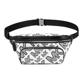 MICHAEL KORS Fabric Sling Bag, Fanny Pack Trumpets Men's White & Blue