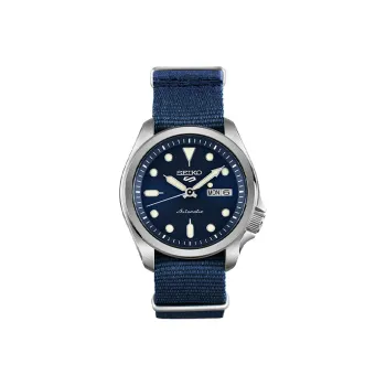 SEIKO Series 5 Automatic Mechanical Movement Nylon Strap Watch Men's Watches Blue Dial