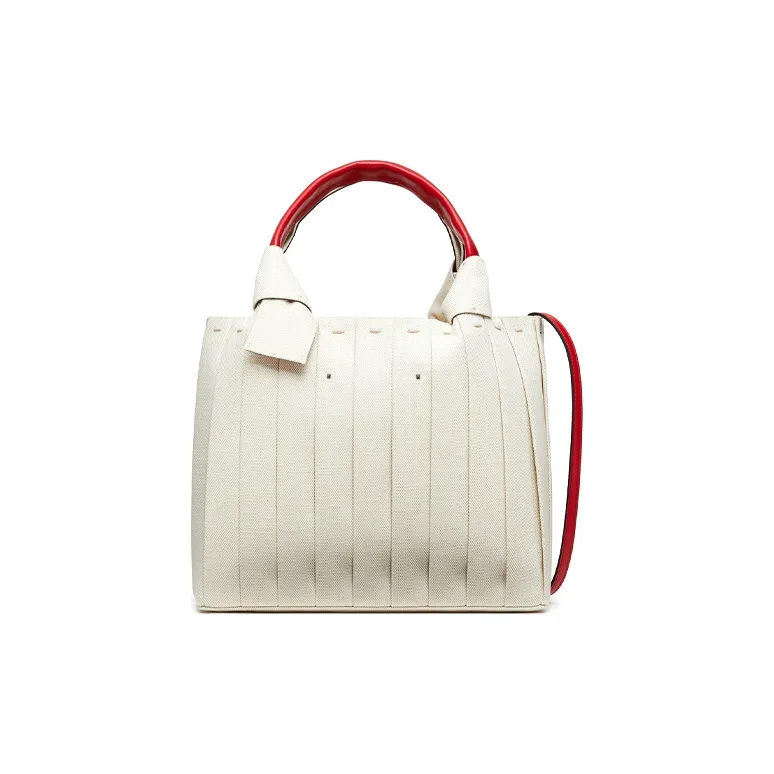 Valentino Canvas Bag Tote, Handbag, Shoulder Bag Small Size Women's White-2