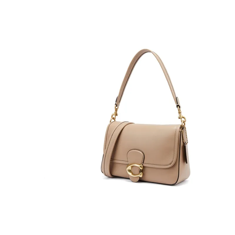 COACH Leather Shoulder Bag, Crossbody Bag, Shoulder Bag, Handbag Medium Size Women's Light Coffee-2