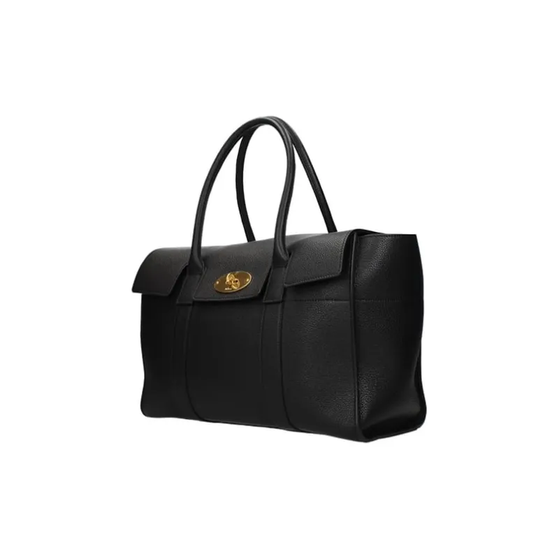 Mulberry Bayswater Leather Clutch Crossbody Handbag Women's Black-1