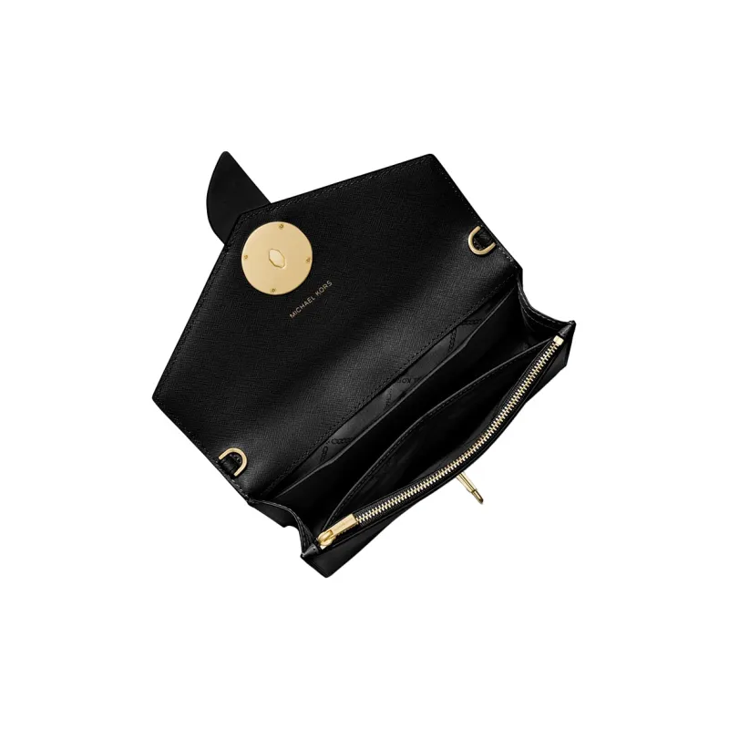 MICHAEL KORS Charm Leather Shoulder Bag, Crossbody Bag Medium Size Women's Black-2