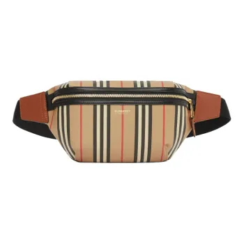 Burberry Eco Friendly Canvas Sonny Sling Bag, Crossbody Bag, Fanny Pack Regular Unisex Beige