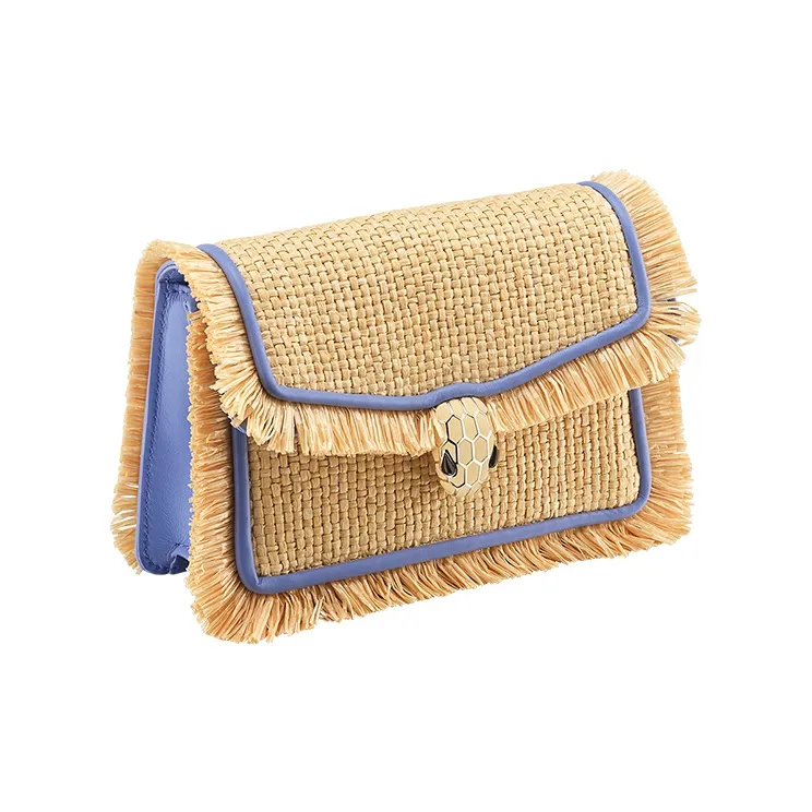 BVLGARI Serpenti Diamond Blast Cow Leather Shoulder Bag Crossbody Bag Mini Unisex Beige Light Purple-1