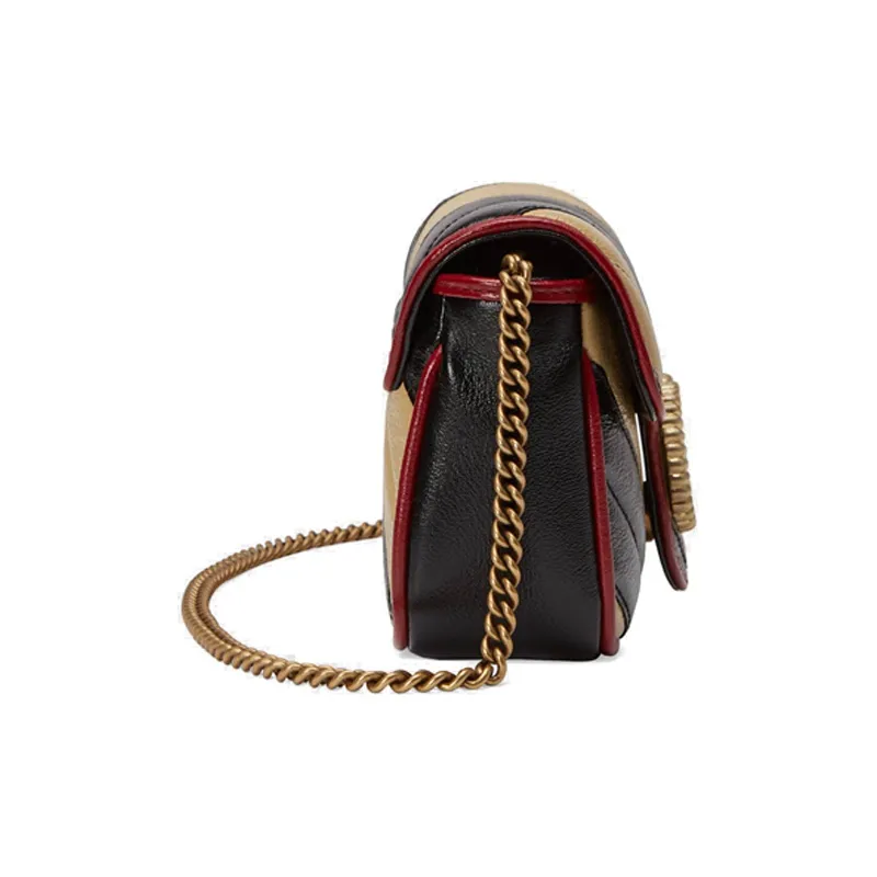GUCCI GG Marmont Leather Crossbody Bag, Shoulder Bag Women's Black, Brown & Multicolor-2