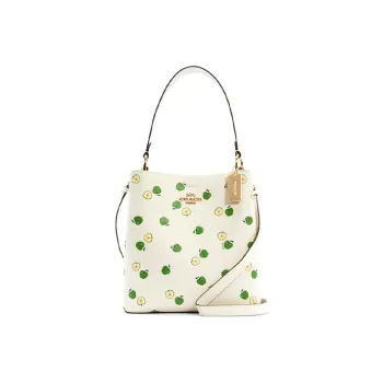 COACH Town Leather Bucket Bag, Portable Crossbody Bag, Shoulder Bag Women's White
