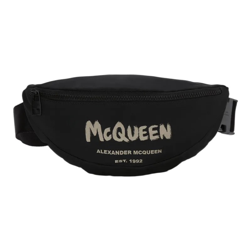 Alexander McQueen Polyester Crossbody Bag, Fanny Pack Men's Black-0