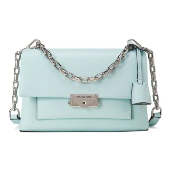 MICHAEL KORS Cow Leather Commute Crossbody Bag, Shoulder Bag Medium Size Women's Light Blue Green