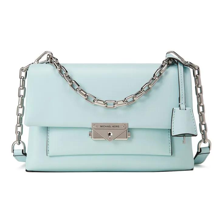 MICHAEL KORS Cow Leather Commute Crossbody Bag, Shoulder Bag Medium Size Women's Light Blue Green-0