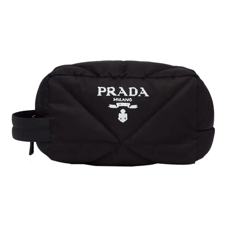 PRADA Recycled Polyamide Makeup Bag Unisex Black-0