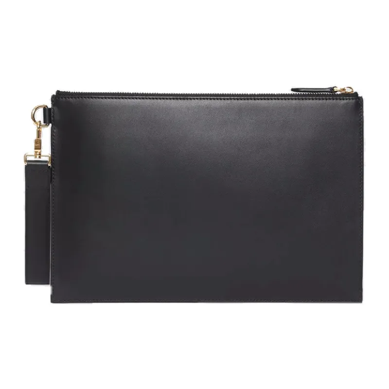 Burberry Horseferry Cow Leather Wallets Clutches Unisex Black-2