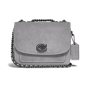 COACH Madison Calfskin Suede Leather Small Square Bag Shoulder Bag Crossbody Bag Mini Women's Gray