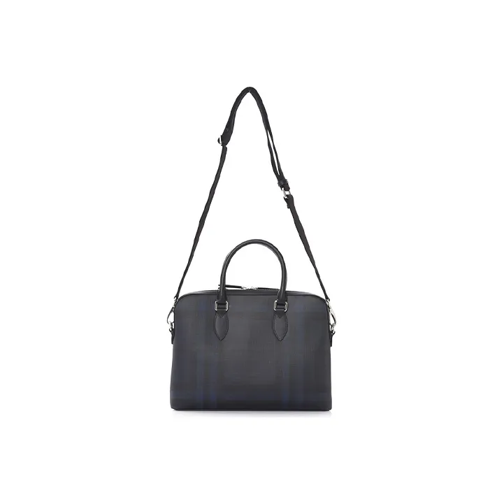 Burberry PVC Briefcases Handbags Men's Navy Blue-3