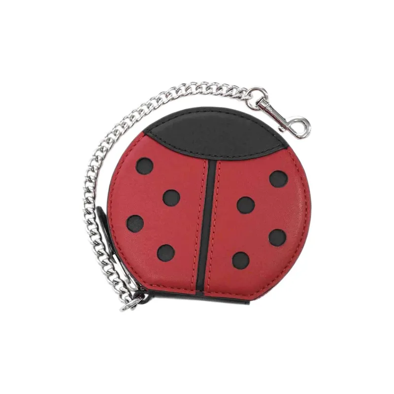 COACH Leather Coin Purse Mini Unisex Red, Black & Multicolor-1