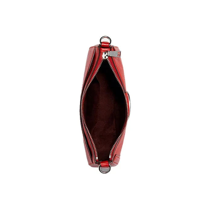 COACH Georgie Leather Shoulder Bag, Crossbody Bag Medium Size Women's Red-4