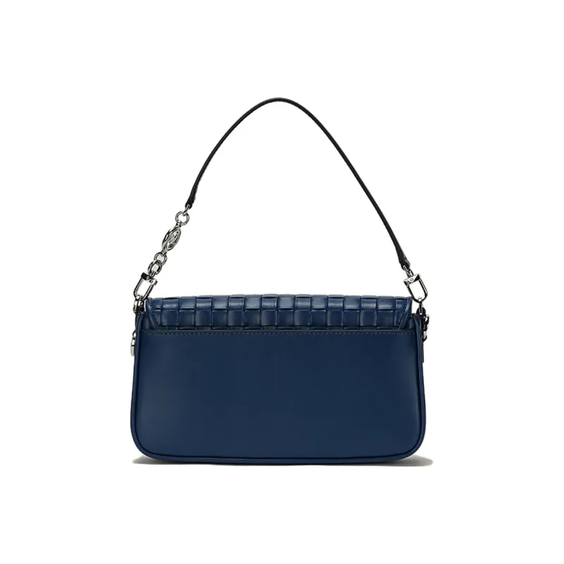 MICHAEL KORS Bradshaw Artificial Leather Baguette Bag, Shoulder Bag, Handbag Women's Dark Blue-3