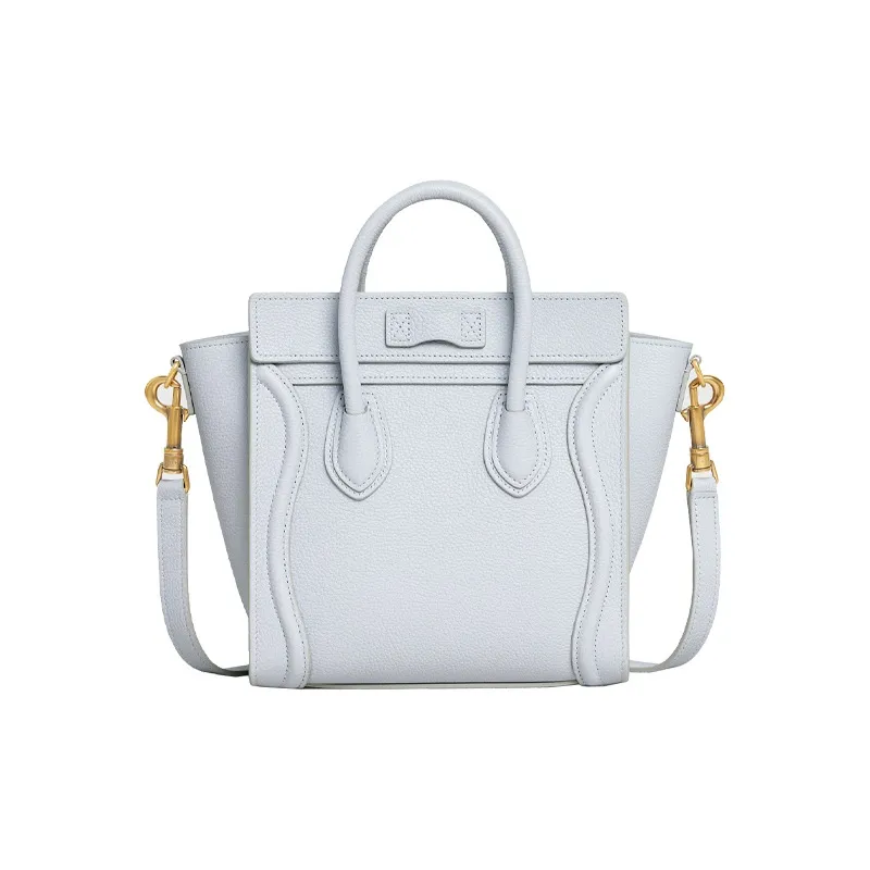 CELINE Luggage Calfskin Handbag Shoulder Bag Crossbody Bag Mini Women's Light Blue-2