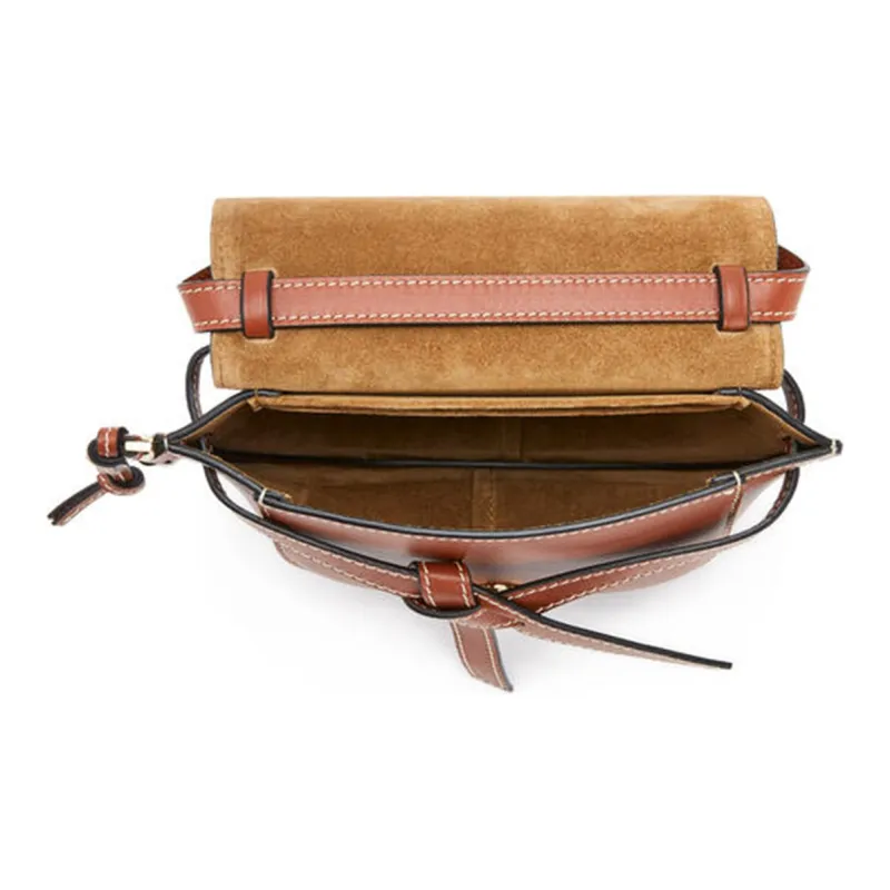 LOEWE Gate Natural Calfskin Bowknot Shoulder Bag Crossbody Bag Mini Women's Rusty-3