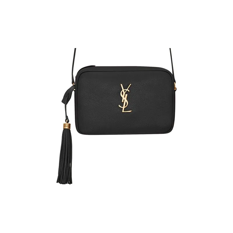 SAINT LAURENT LOU Sheepskin Camera Bag Shoulder Bag Crossbody Bag Women's Black-0