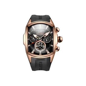 REEF TIGER Aurora Collection Tank II Automatic Mechanical Movement Watch Men's Watches Black Dial