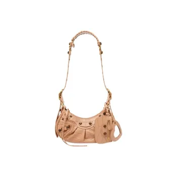 Balenciaga Le Cagole Cow Leather Dumpling Bag Crescent Moon Bag Crossbody Bag Extra Small Women's Beige