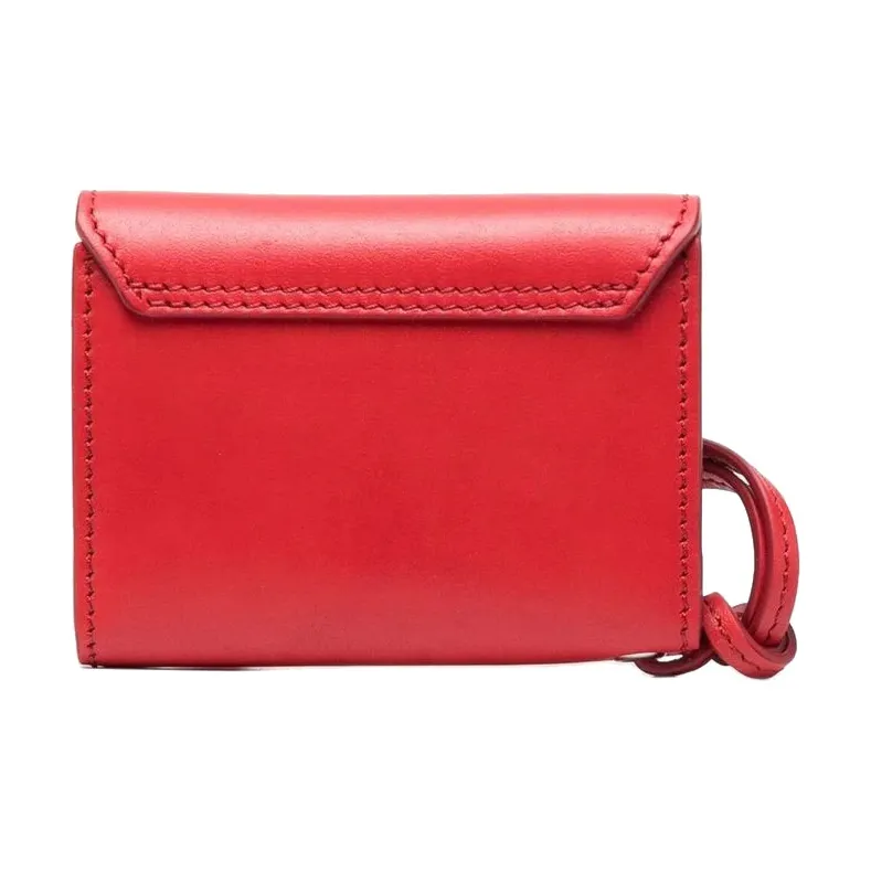 Jacquemus Cow Leather Wallet, Card Holder Unisex Red-1