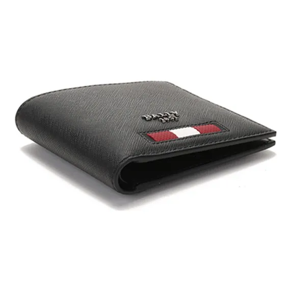 BALLY Money Clip Leather Wallets Men's Black-4