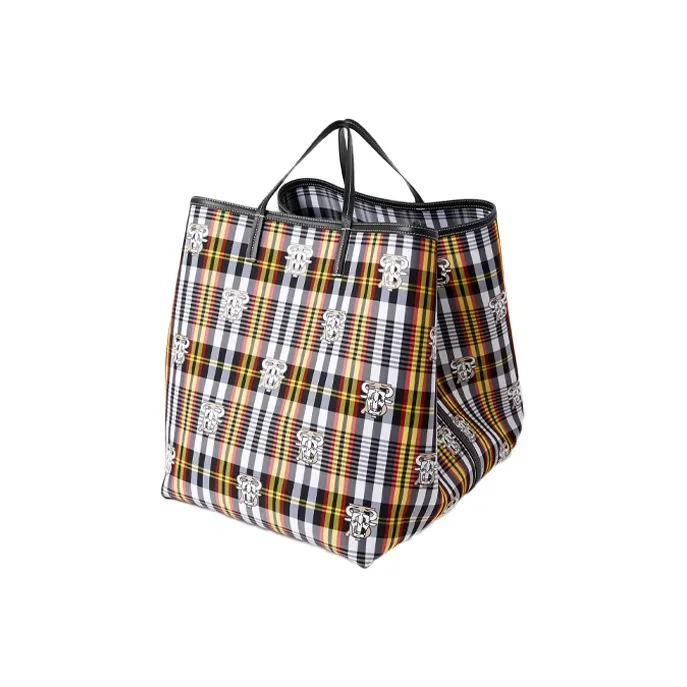 Burberry Polyamide Patchwork Leather Beach Bag Tote Bag Shopping Bag Shoulder Bag Handbag Extra Large Women's Black-2