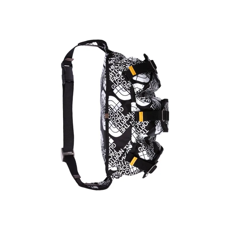 GUCCI THE NORTH FACE Limited Collaboration Nylon And Leather Combination Sling Bag Fanny Pack Unisex Black/Yellow-5